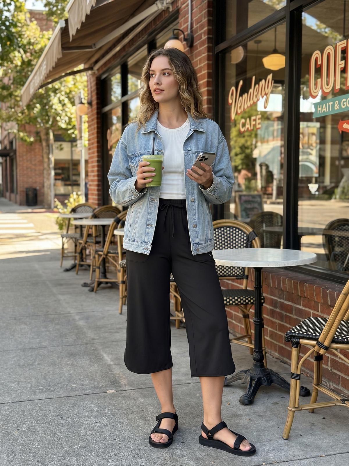 BALEAF Women's 20" Wide Leg Capri Pants High Waisted Tummy Control Casual Lounge Pants with Deep Pockets Quick Dry Lightweight Breathable UPF 50+ Sun Protection for Travel Teacher Everyday Walking Vacation Commuting Outdoor Summer Active Wear BALEAF Women's 20" Wide Leg Capri Pants High Waisted Tummy Control Casual Lounge Pants with Deep Pockets Quick Dry Lightweight Breathable UPF 50+ Sun Protection for Travel Teacher Everyday Walking Vacation Commuting Outdoor Summer Active Wear