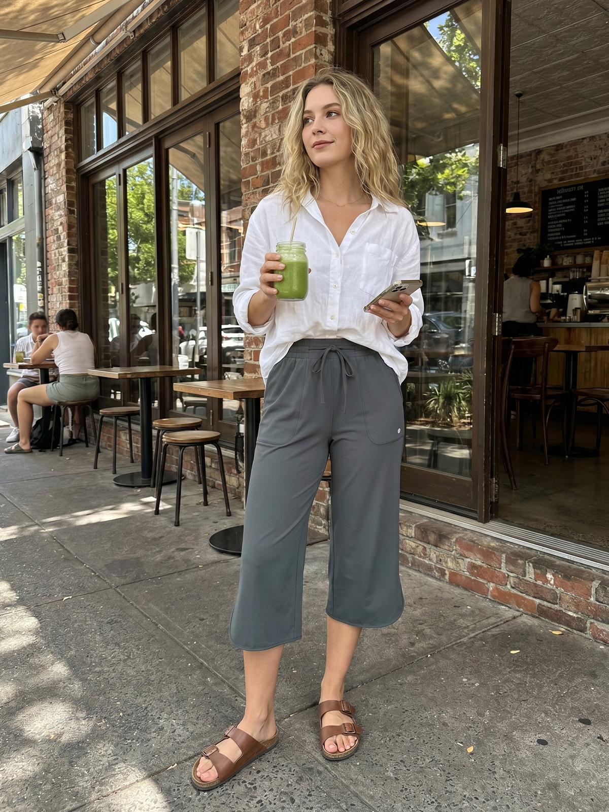BALEAF Women's 20" Wide Leg Capri Pants High Waisted Tummy Control Casual Lounge Pants with Deep Pockets Quick Dry Lightweight Breathable UPF 50+ Sun Protection for Travel Teacher Everyday Walking Vacation Commuting Outdoor Summer Active Wear BALEAF Women's 20" Wide Leg Capri Pants High Waisted Tummy Control Casual Lounge Pants with Deep Pockets Quick Dry Lightweight Breathable UPF 50+ Sun Protection for Travel Teacher Everyday Walking Vacation Commuting Outdoor Summer Active Wear