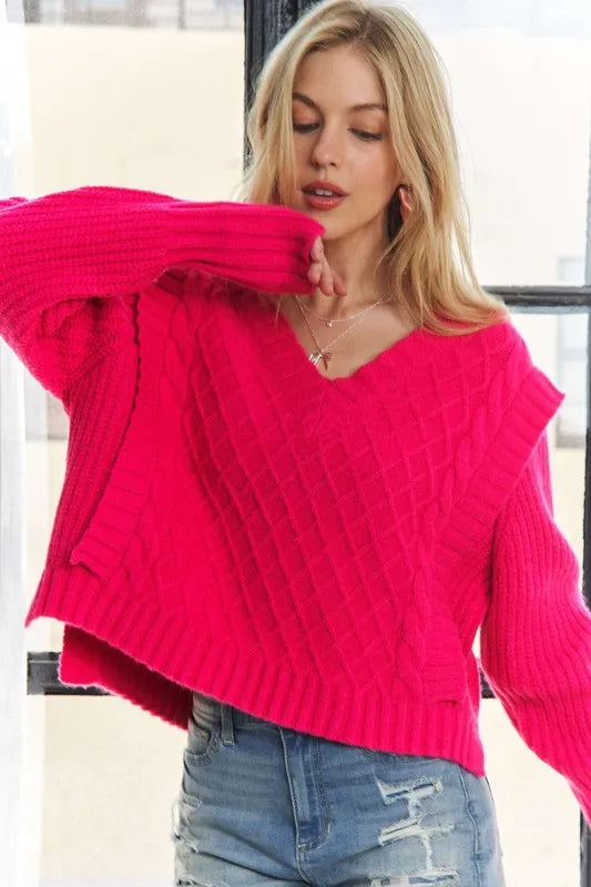 Ruffle Detail Adorable Sweater