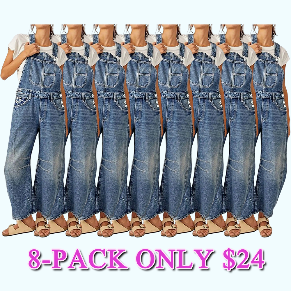 Women's Y2K Wide-Leg Denim Overalls