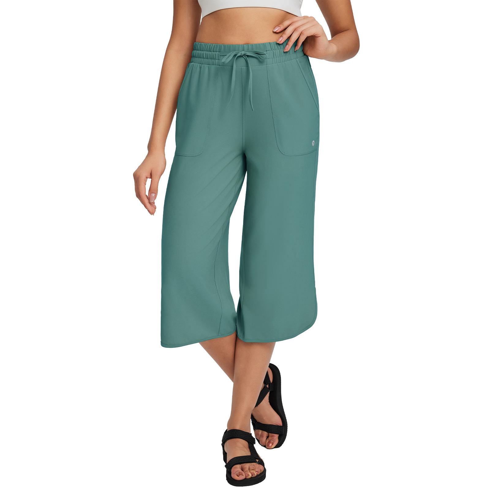 BALEAF Women's 20" Wide Leg Capri Pants High Waisted Tummy Control Casual Lounge Pants with Deep Pockets Quick Dry Lightweight Breathable UPF 50+ Sun Protection for Travel Teacher Everyday Walking Vacation Commuting Outdoor Summer Active Wear BALEAF Women's 20" Wide Leg Capri Pants High Waisted Tummy Control Casual Lounge Pants with Deep Pockets Quick Dry Lightweight Breathable UPF 50+ Sun Protection for Travel Teacher Everyday Walking Vacation Commuting Outdoor Summer Active Wear