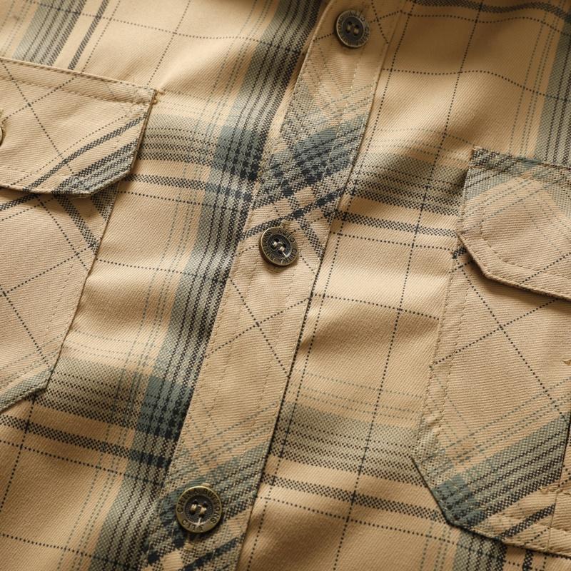 Men&rsquo;s Turn-Down Collar Plaid Long-Sleeve Shirt, Button-Front, Comfortable Breathable Fabric, Suitable for Spring-Autumn Everyday Wear, Commuting, Light Business Occasions