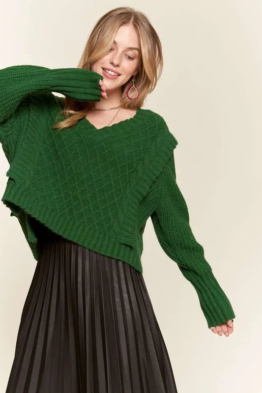Ruffle Detail Adorable Sweater