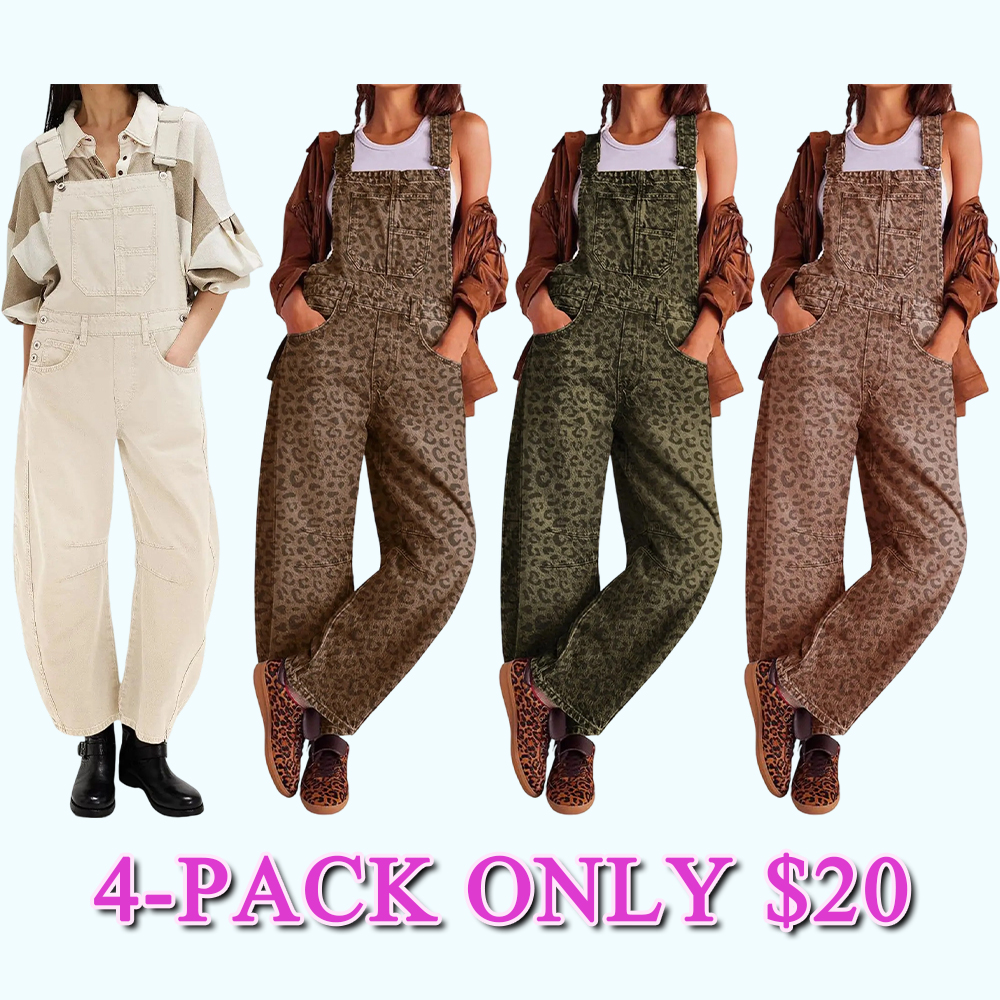 Women's Y2K Wide-Leg Denim Overalls