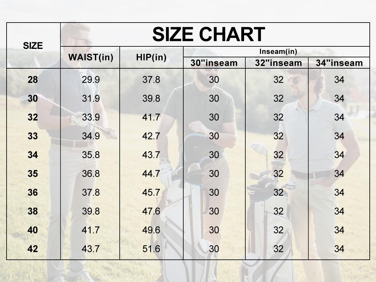 QPNGRP Men's Straight Button Golf Pants - Lightweight, Quick Dry, Anti-Slip, Stretch, Modest, Sporty Chic, Breathable, Polyester, 3D-Cutting, Buckle, 4 Pockets (30"/32"/34"), Engineered Business Class Dress Work Pants for Outdoors All Seasons