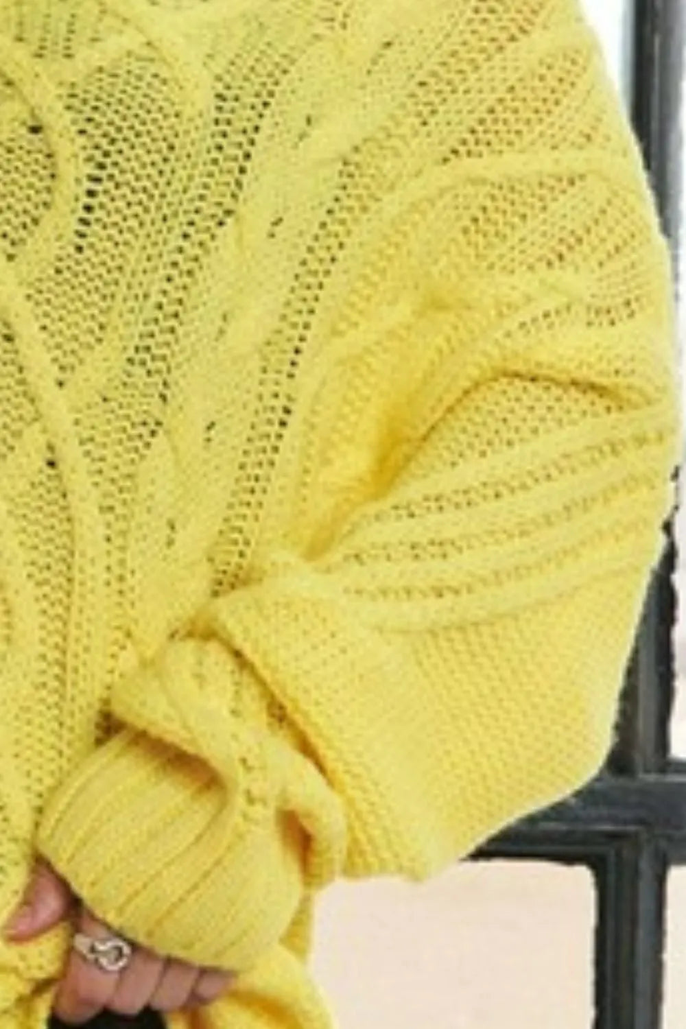 Cable Knit Off Shoulder Sweater
