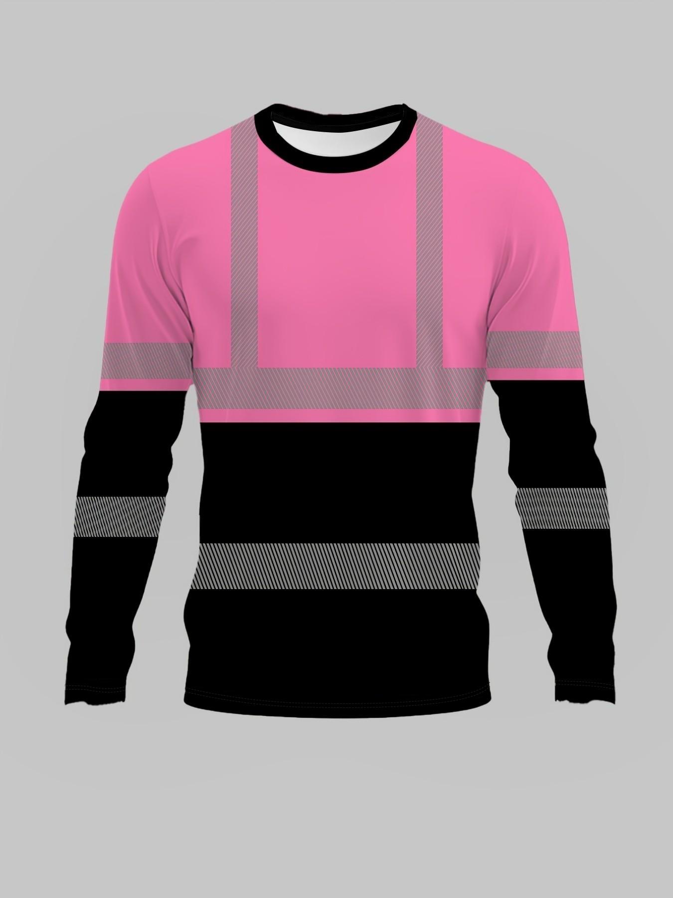 Men's Long Sleeve T-Shirt, Casual Style Tee, Menswear, Tops, Colorful Block-Striped, Multi-Color Options, Personalized Practical Style, Spring & Fall Fashion, Streetwear