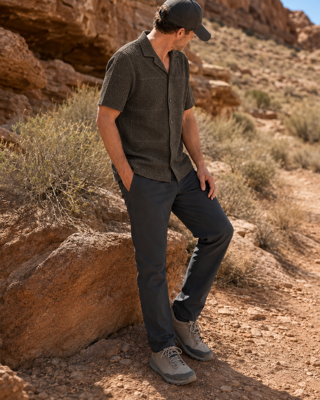Men’s Open-Knit Short-Sleeve Shirt