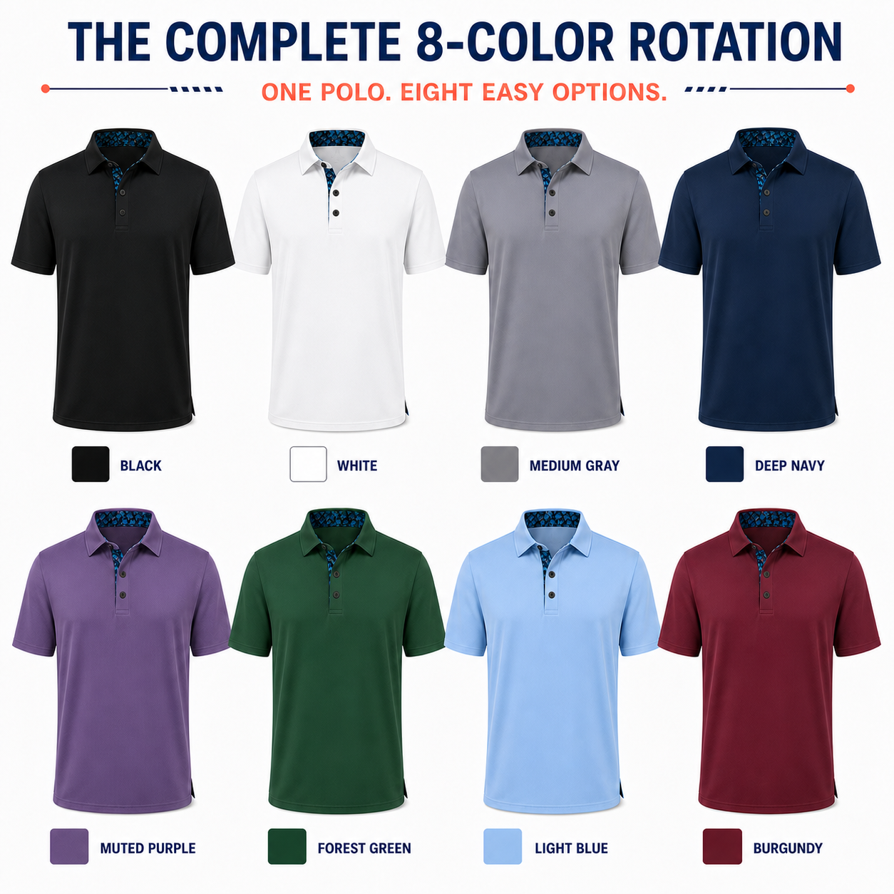 Eight-color polo overview