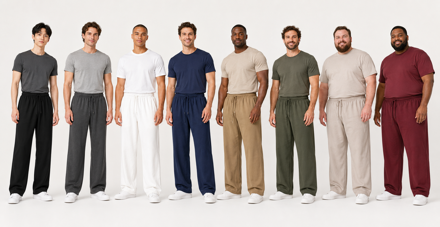 Men's Straight-Leg Drawstring Pants Multi-Pack