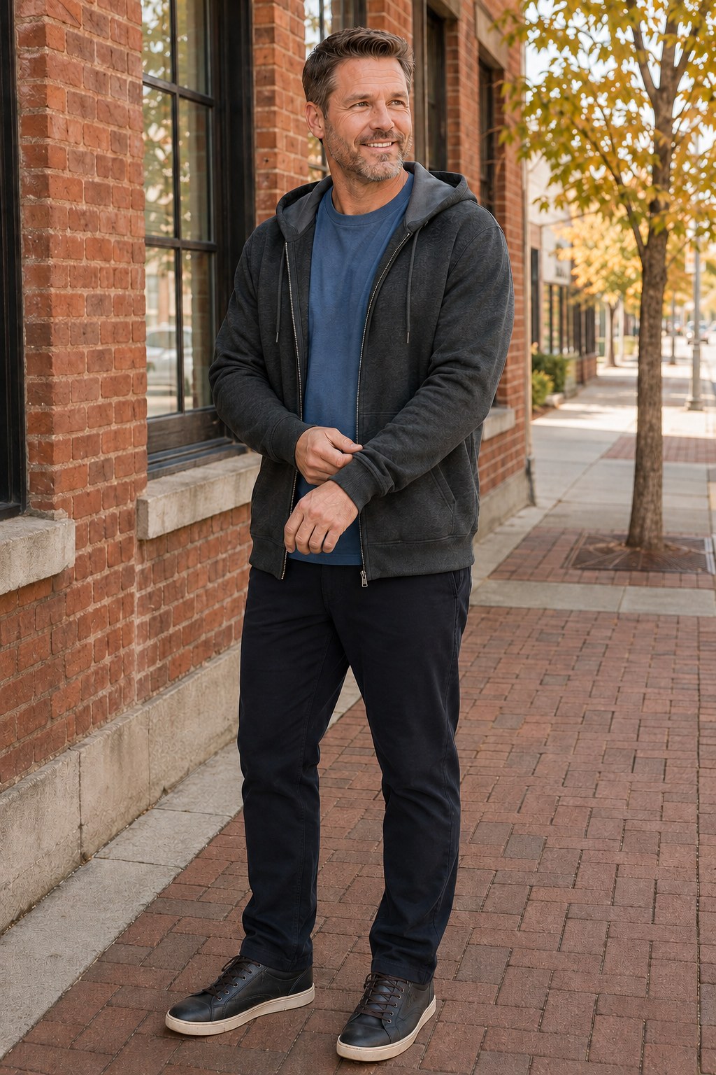 Men's Zip-up Hoodie，Hooded Sweatshirt