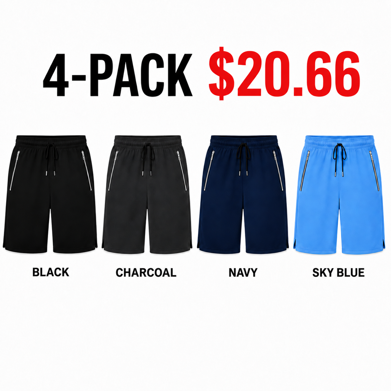 Men’s Drawstring Elastic-Waist Athletic Shorts