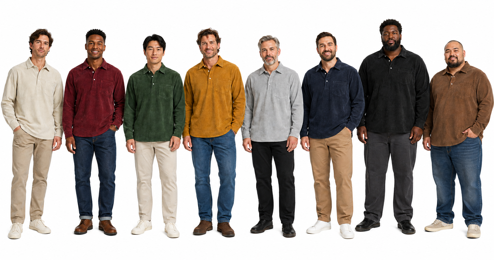 Men's Plain Pocket Half Button Corduroy Shirt, Casual Comfy Regular Fit Long Sleeve Collared Top For Fall & Winter, Men's Clothes For Daily Wear