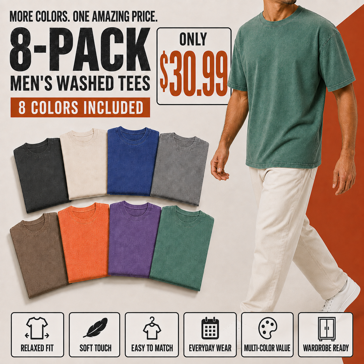 Oversized Tshirts for Men 100 Cotton CrewNeck Short Sleeve Vintage Washed BasicLoose Tees