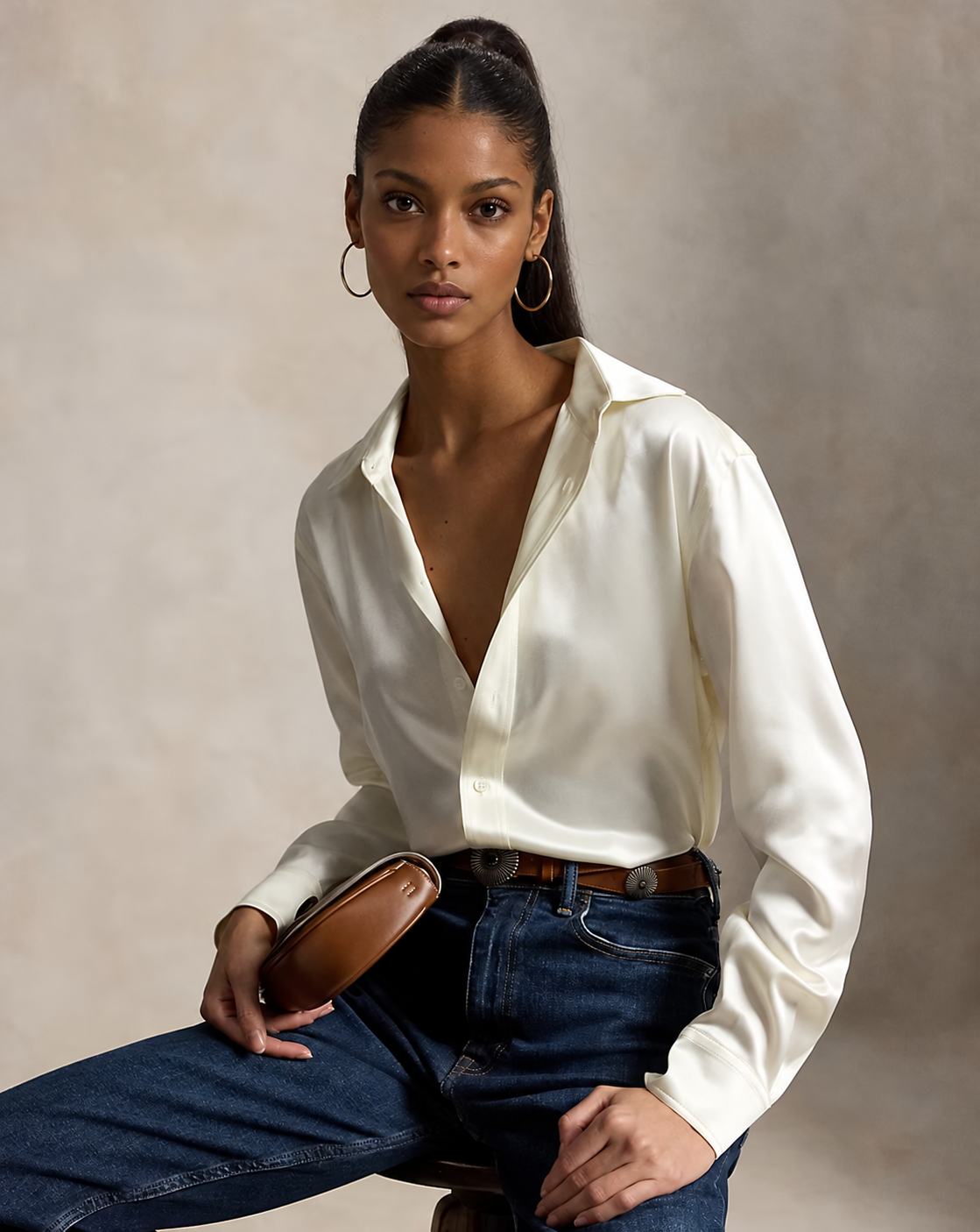 Women's Slim Fit Silk Shirt