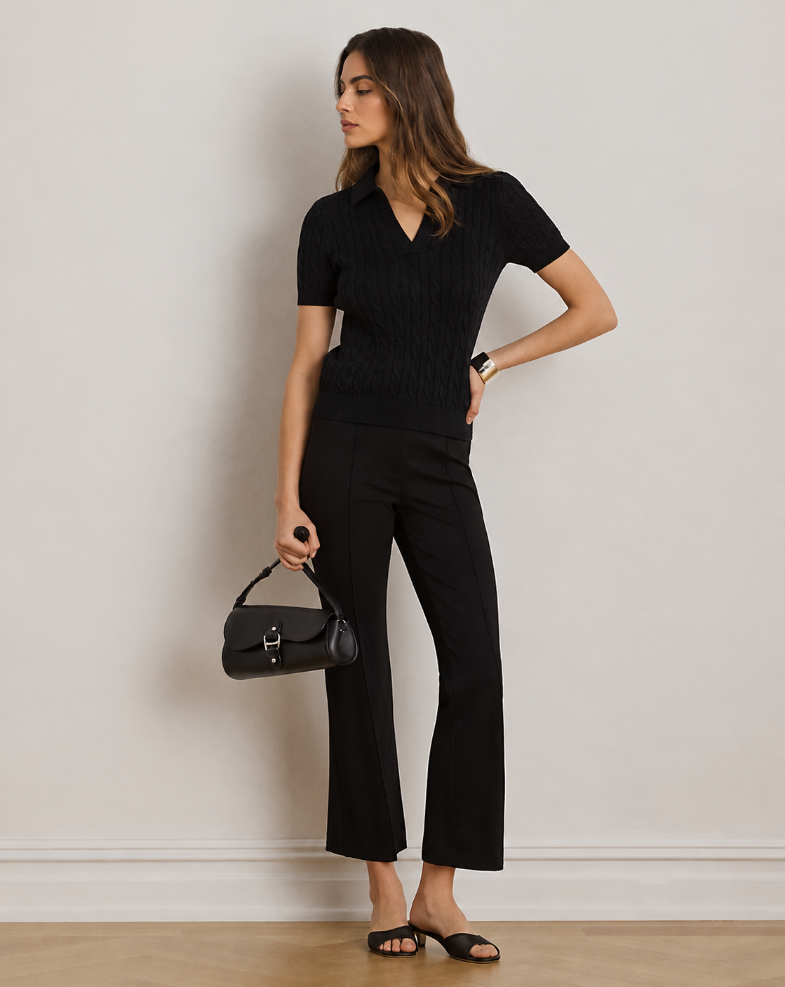 Women's Twill Flare Ankle Pant