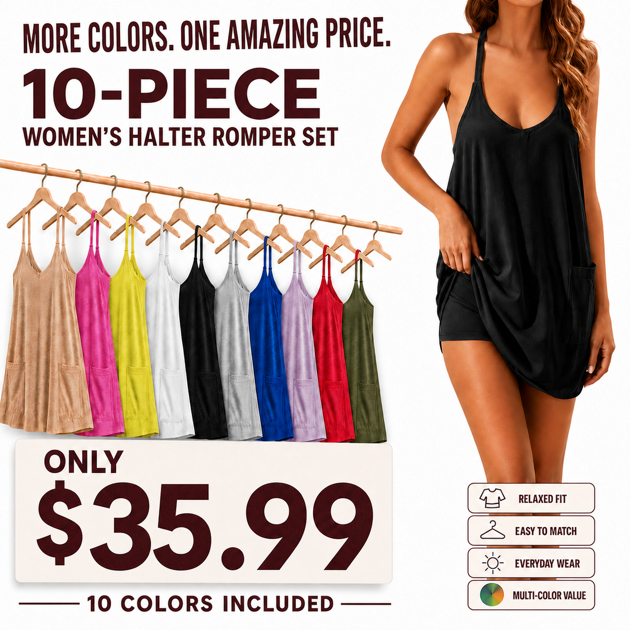 Women's Summer Sleeveless Mini Dress V neck Spaghetti Straps Athletic Built-in Shorts Sundress SummerVibes