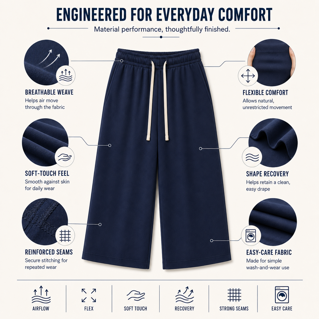 Men’s Drawstring Cropped Sweatpants