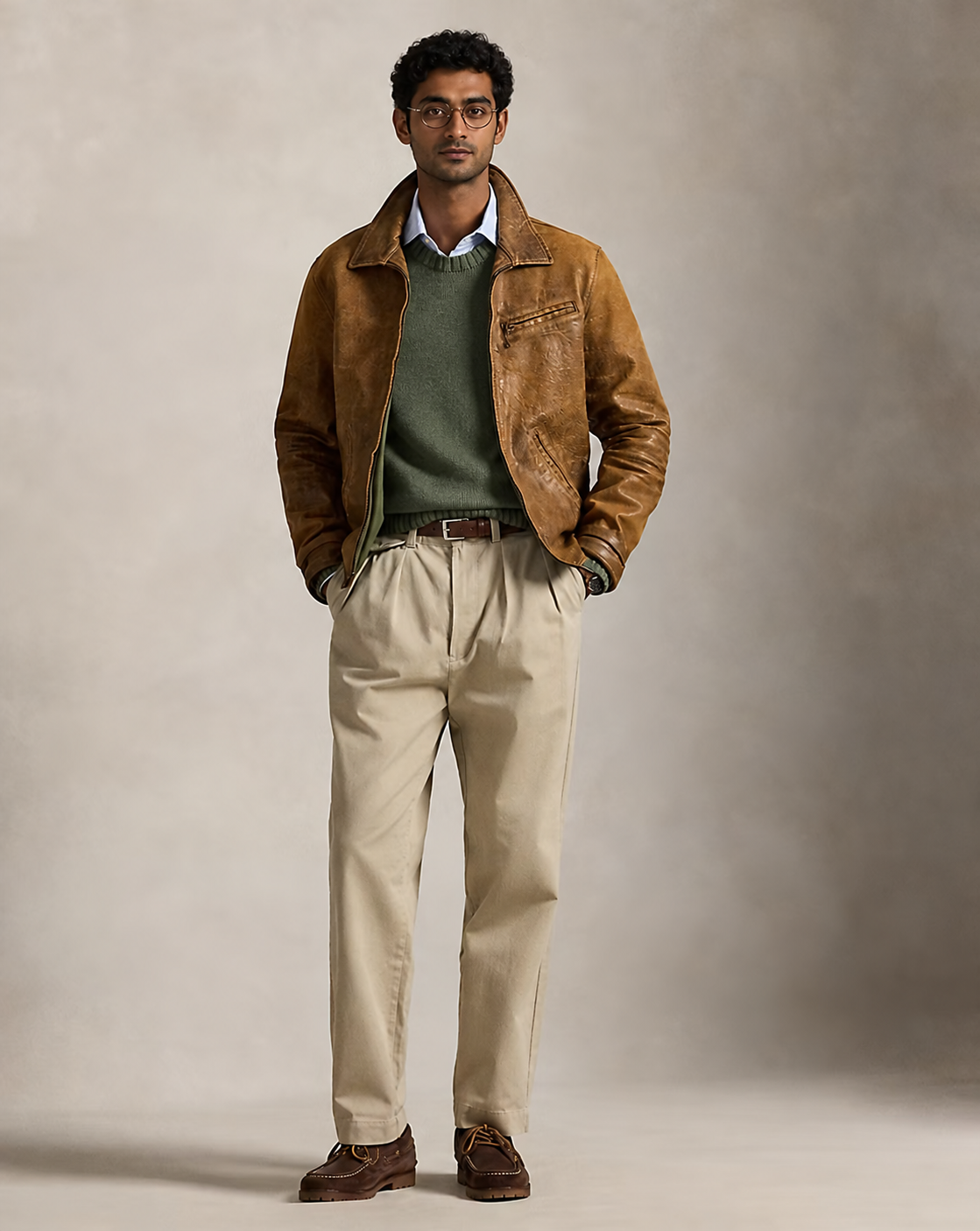 Men's Relaxed Fit Pleated Chino Pant