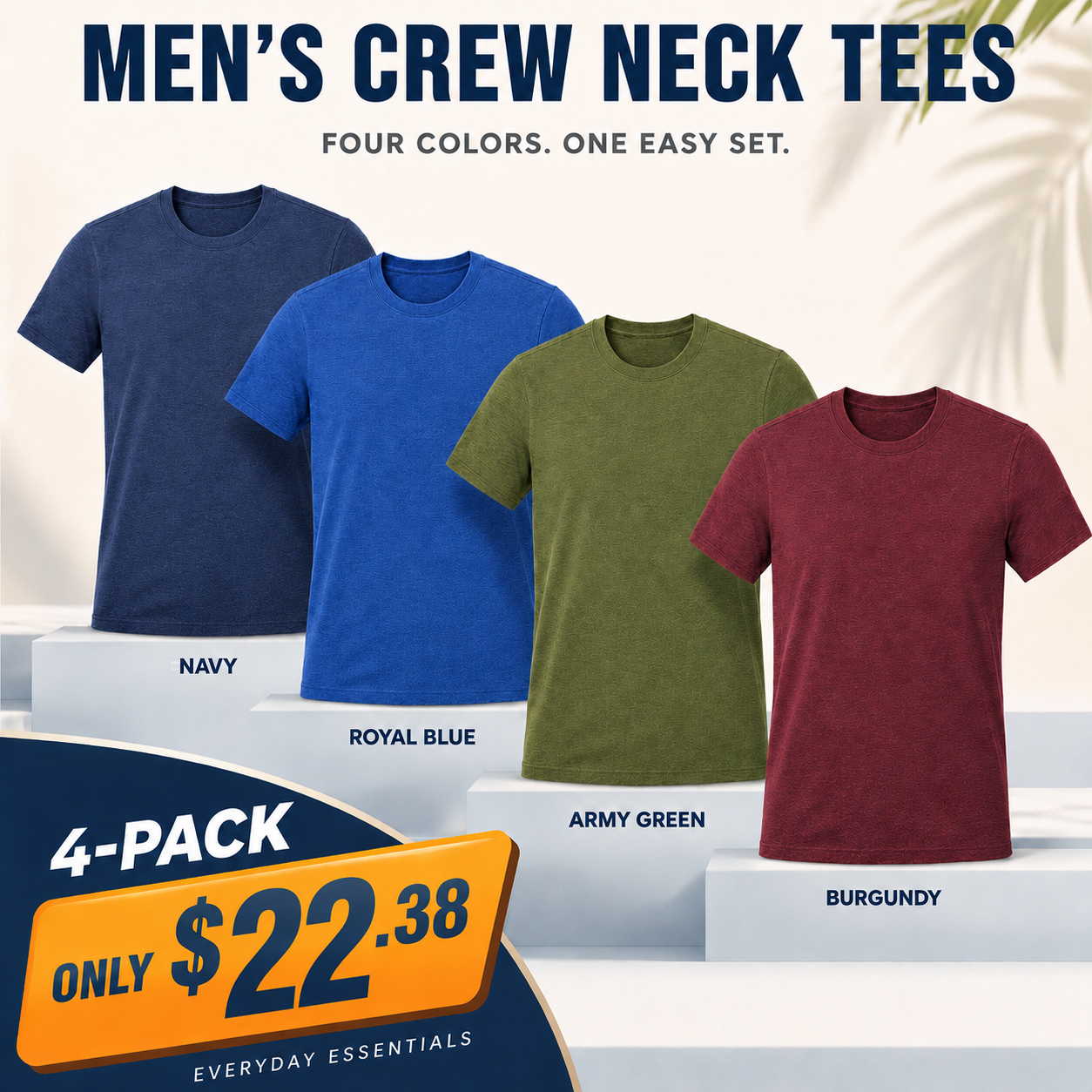 Men's Soft-Feel Crew Neck T-Shirt Multi-Pack