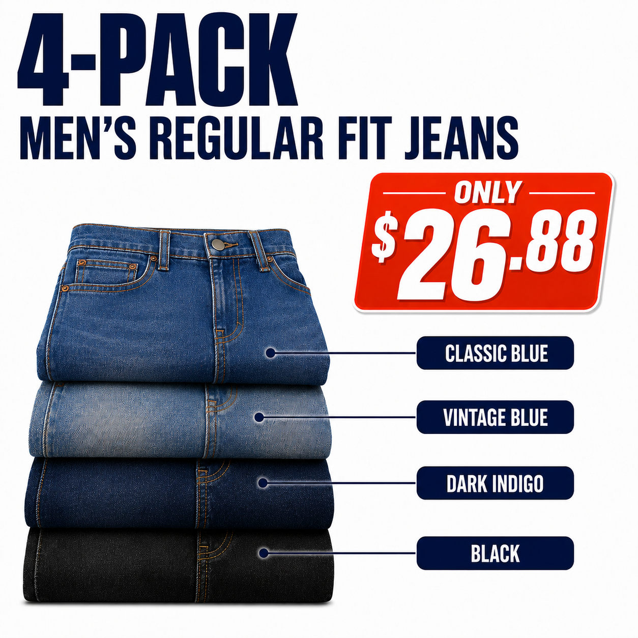 Men's Comfort Flex Waist Relaxed Fit Jean