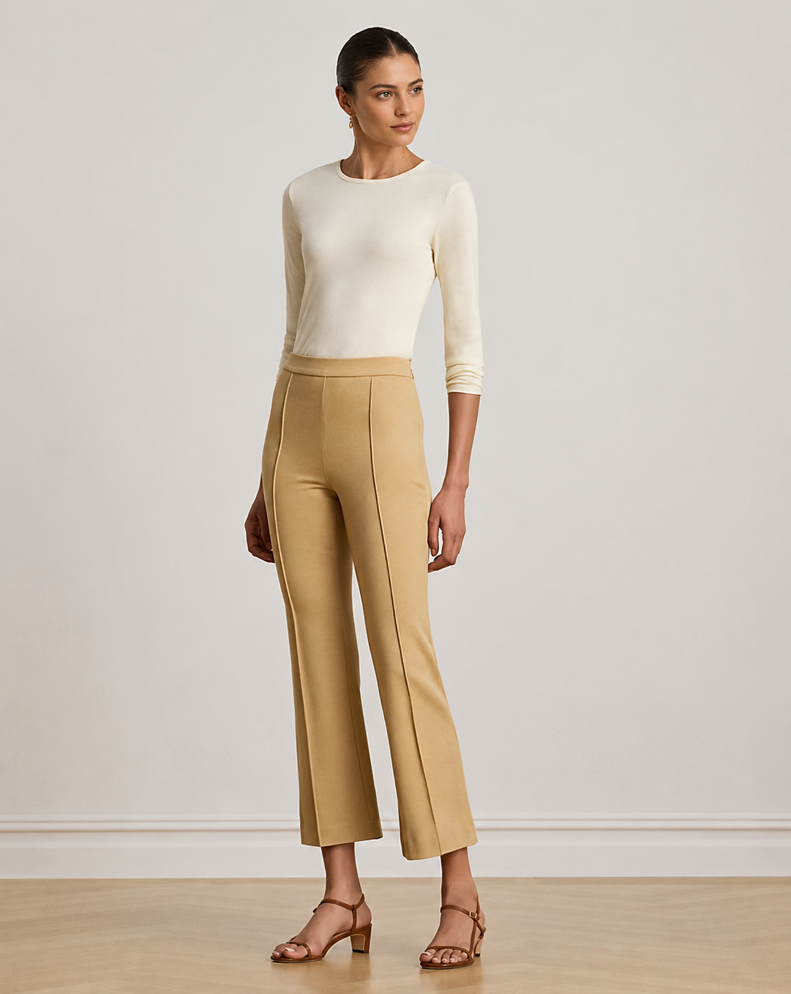 Women's Twill Flare Ankle Pant