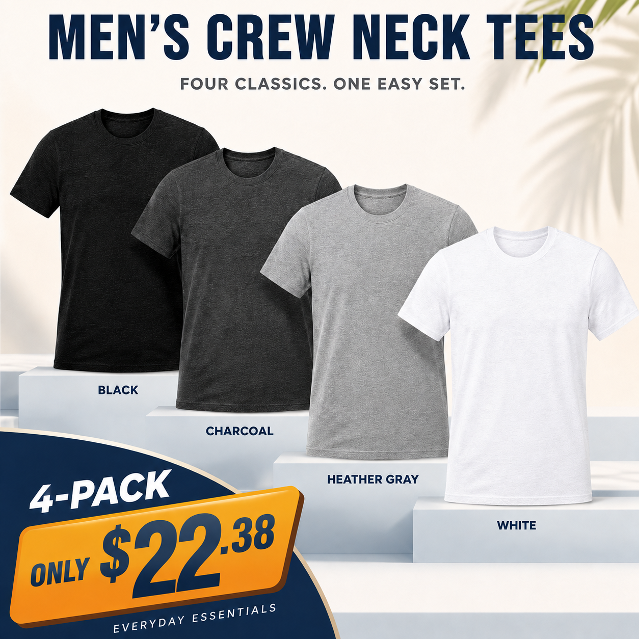 Men's Soft-Feel Crew Neck T-Shirt Multi-Pack