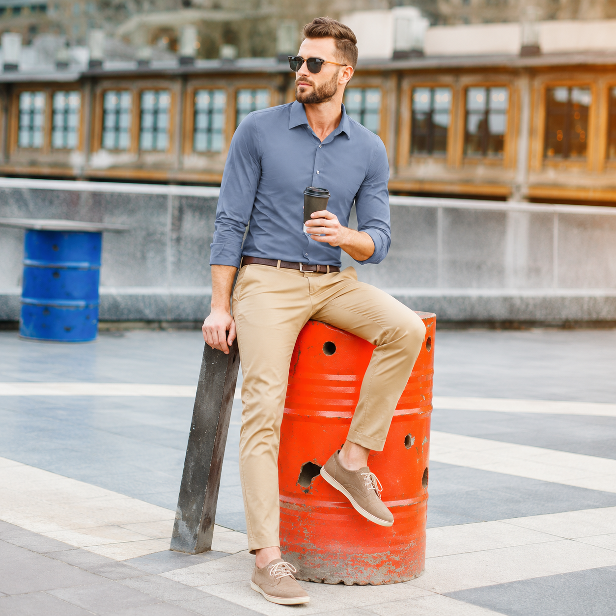 Men's Slim Fit Long Sleeve Button Down Business Casual Shirts Wrinkle Free Traveler Shirts