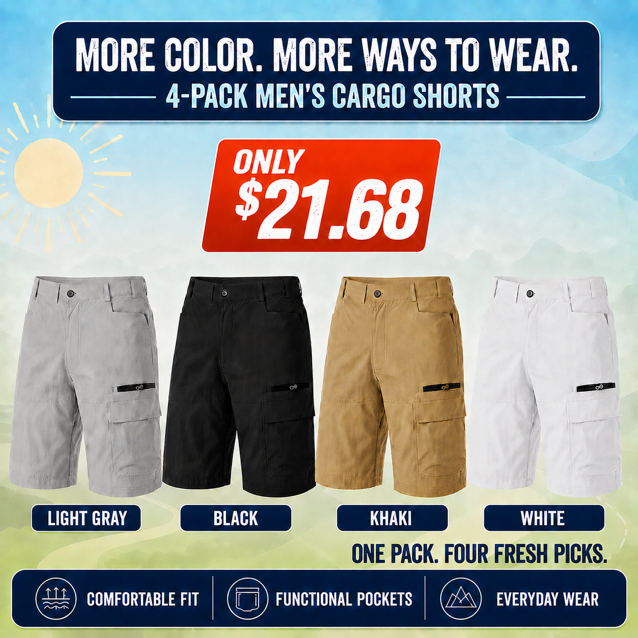 Men's Summer Outdoor Cargo Shorts