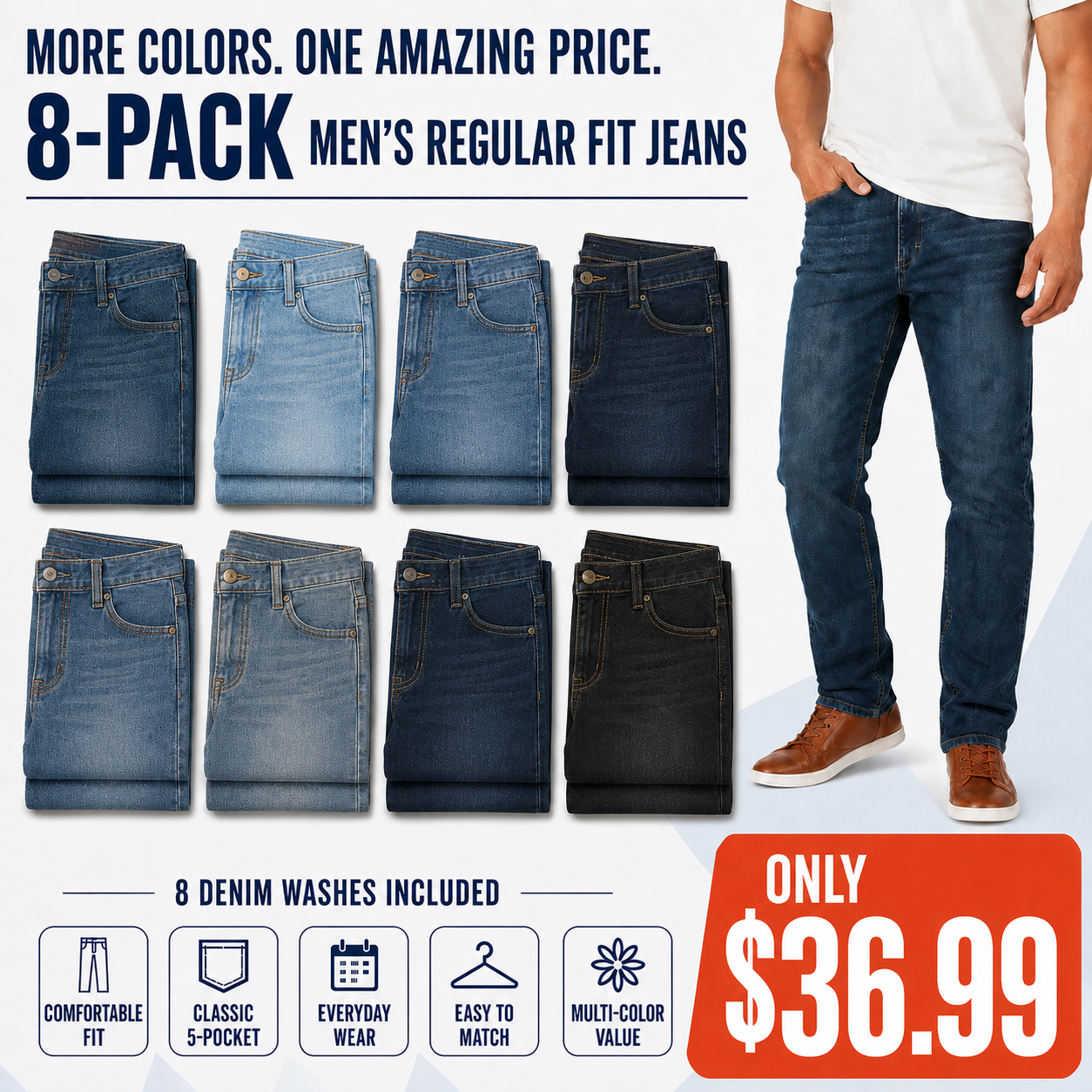 Men's Comfort Flex Waist Relaxed Fit Jean