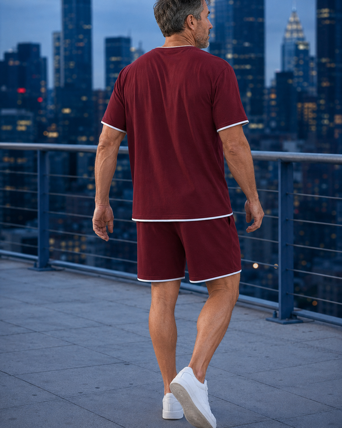 Men's Washed Raw-Edge Short-Sleeve Top & Shorts Sets