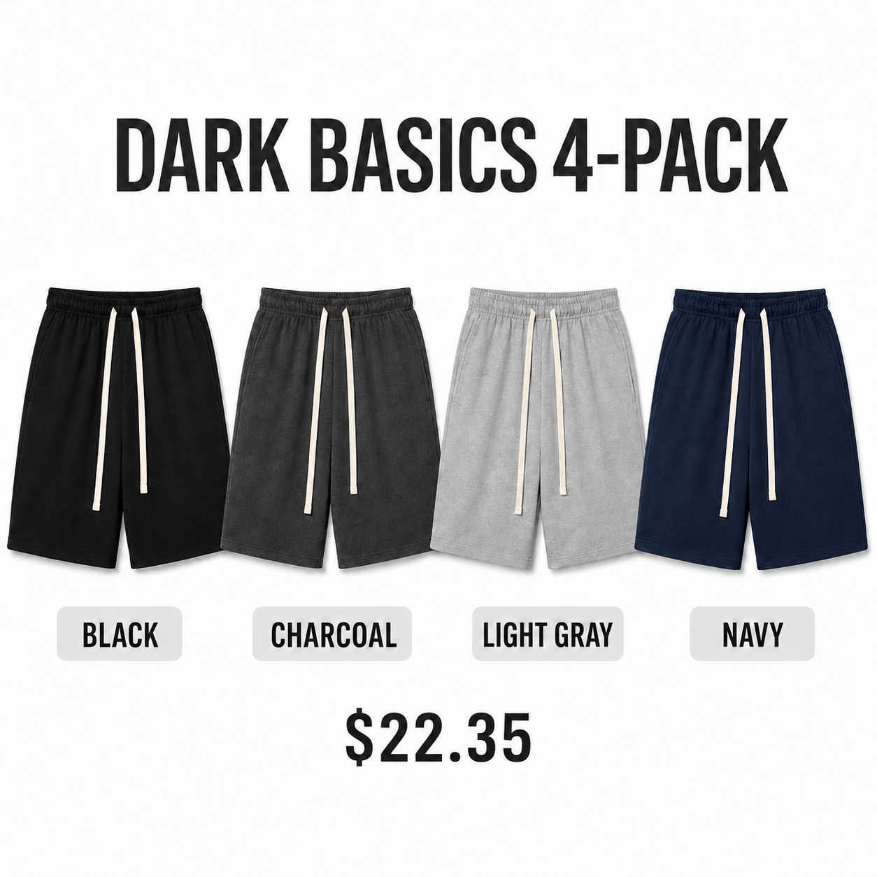 Men’s Elastic-Waist Drawstring Shorts