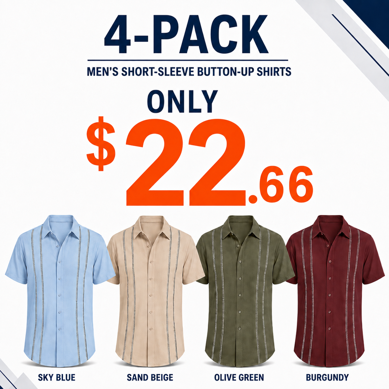 Men's Cuban ShortSleeve Button Down Shirt