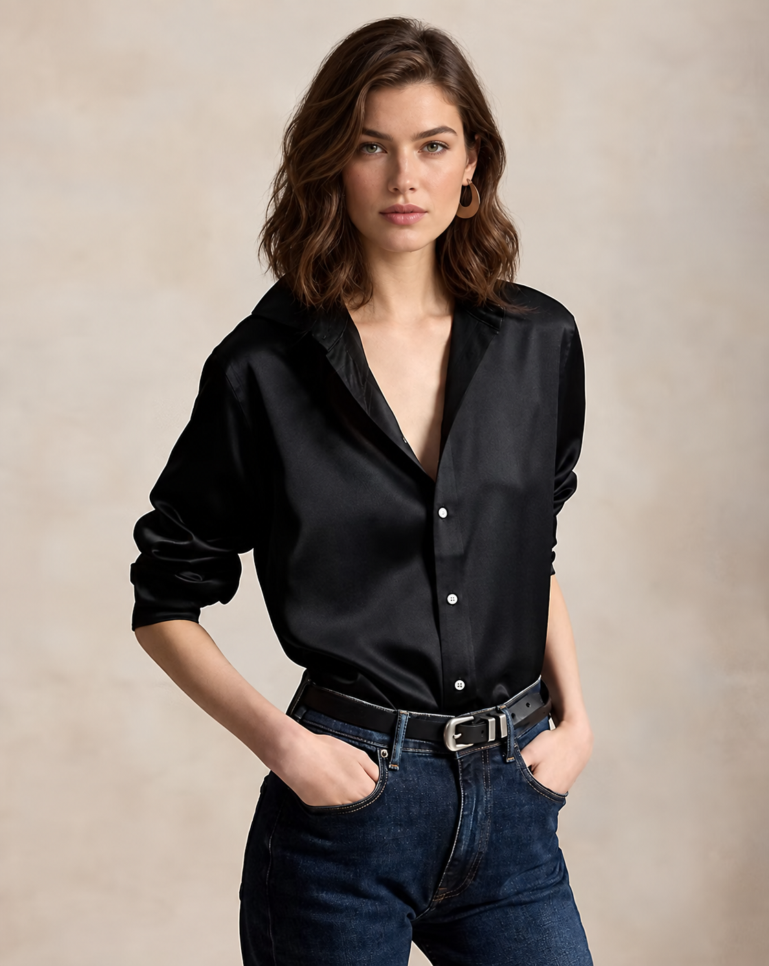 Women's Slim Fit Silk Shirt