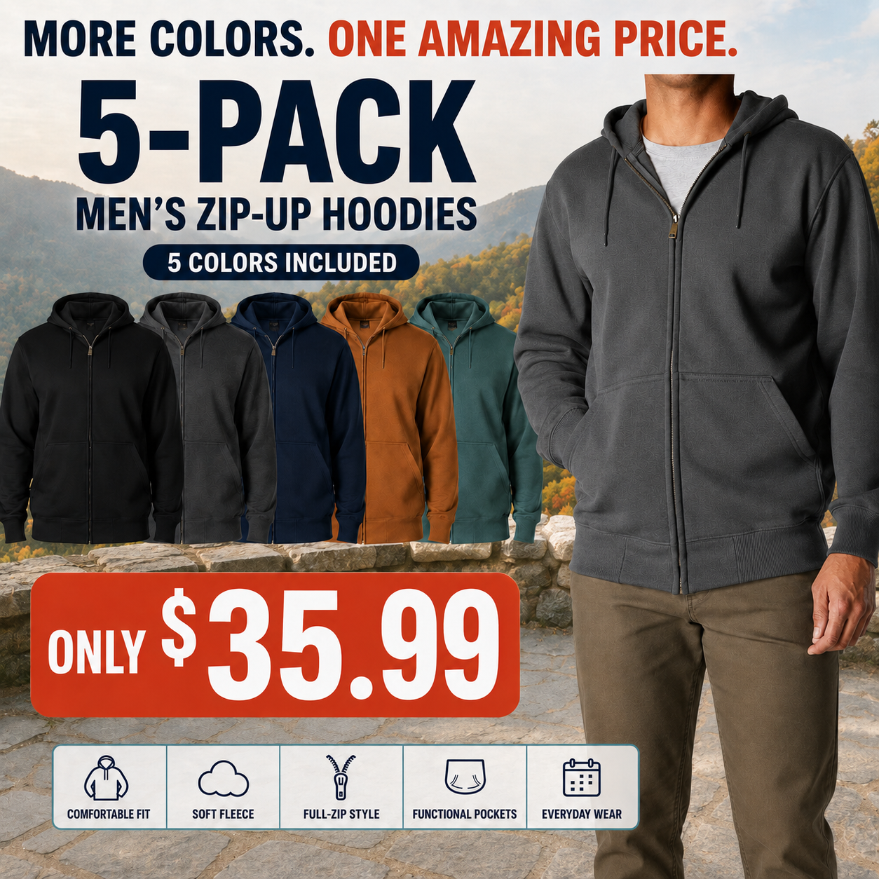 Men's Full-Zip Hooded Sweatshirt