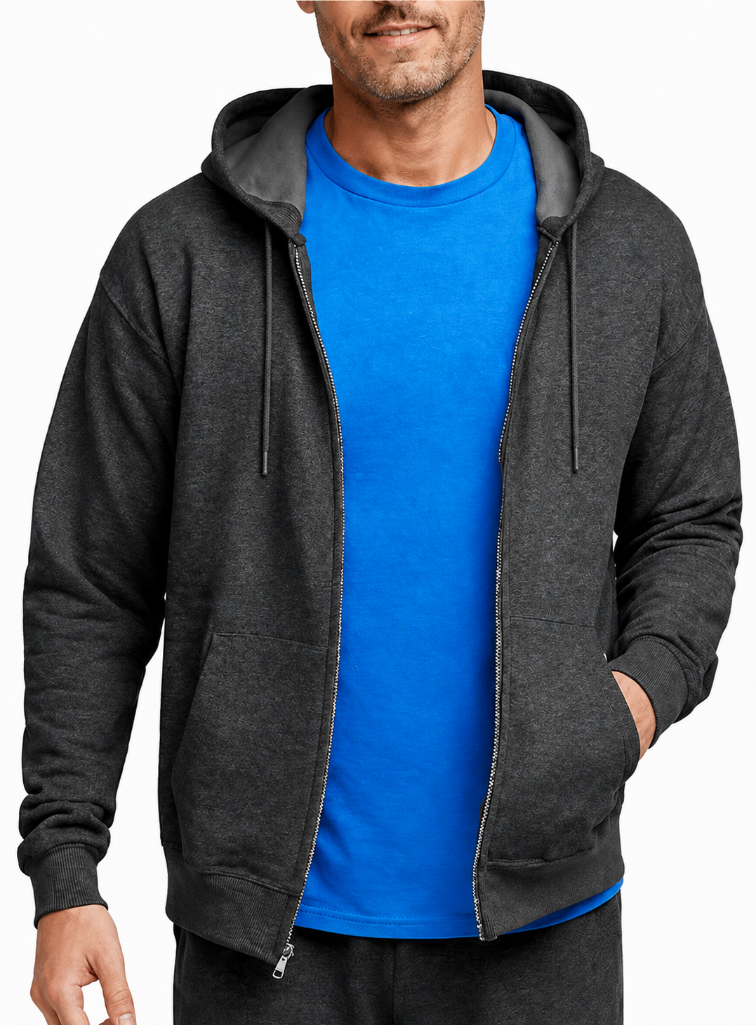 Men's Zip-up Hoodie，Hooded Sweatshirt