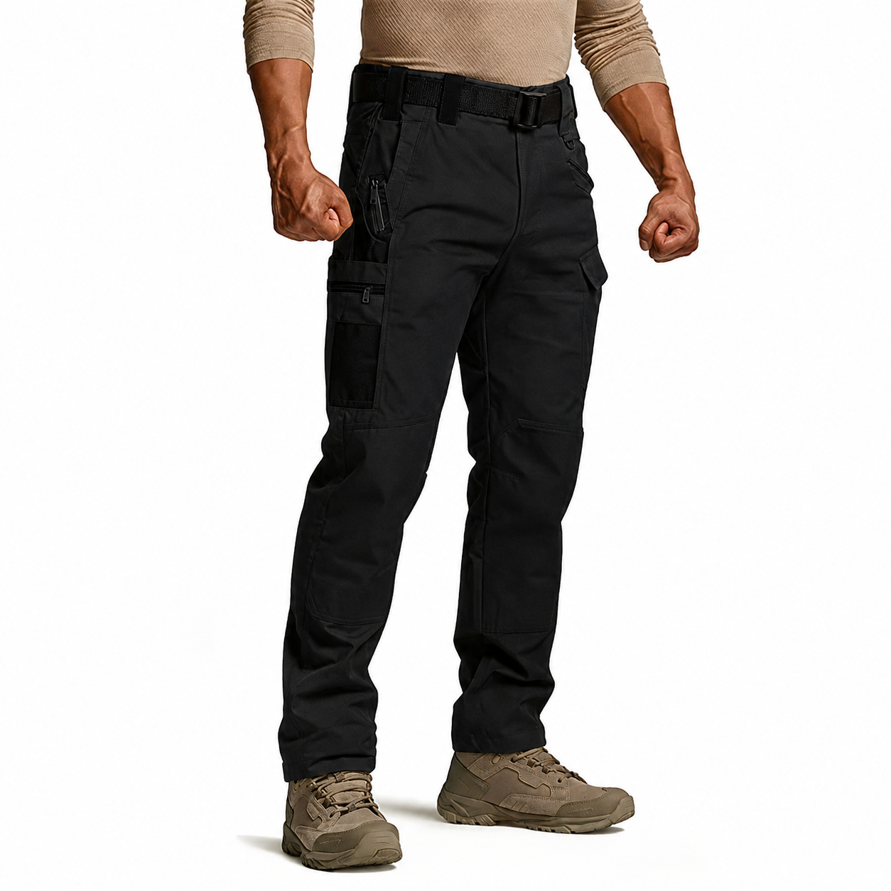 Men's Solid Color Tactical Work Pants,230g/m² new fabric，with Multiple Pockets and Zipper Closures, Durable Outdoor Training Pants, Available in Multiple Colors, Fishing, work, camping，Suitable for Spring and Autumn Wear.