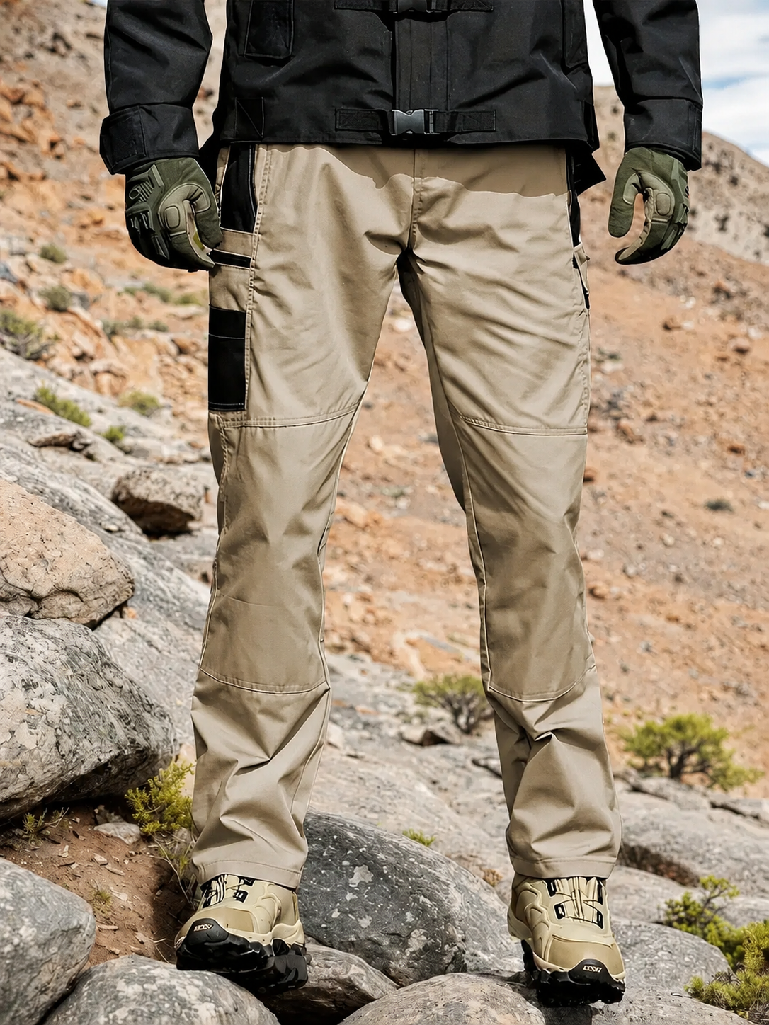 Men's Solid Color Tactical Work Pants,230g/m² new fabric，with Multiple Pockets and Zipper Closures, Durable Outdoor Training Pants, Available in Multiple Colors, Fishing, work, camping，Suitable for Spring and Autumn Wear.