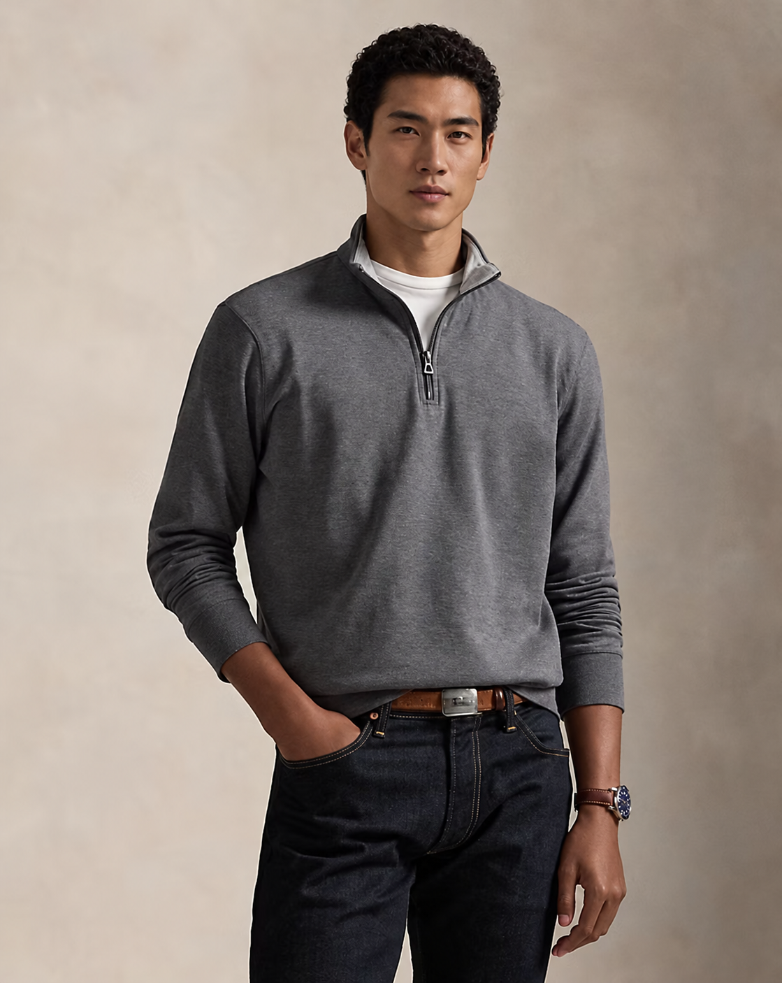 Men's Luxury Jersey Quarter-Zip Pullover