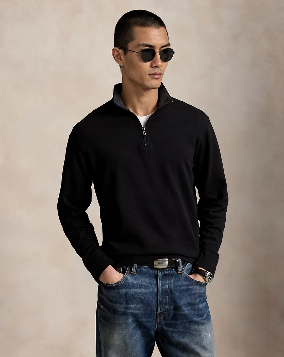 Men's Luxury Jersey Quarter-Zip Pullover