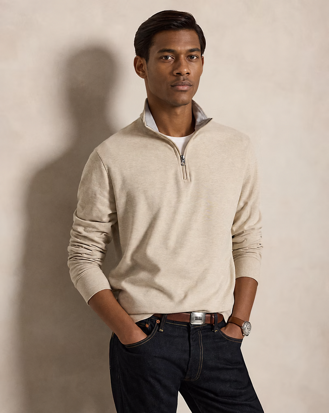 Men's Luxury Jersey Quarter-Zip Pullover