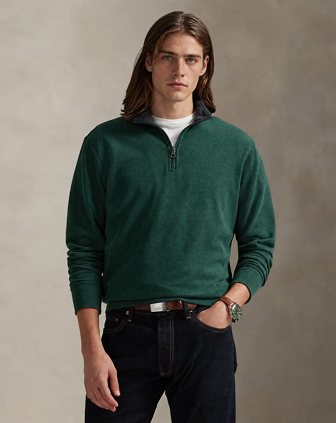 Men's Luxury Jersey Quarter-Zip Pullover