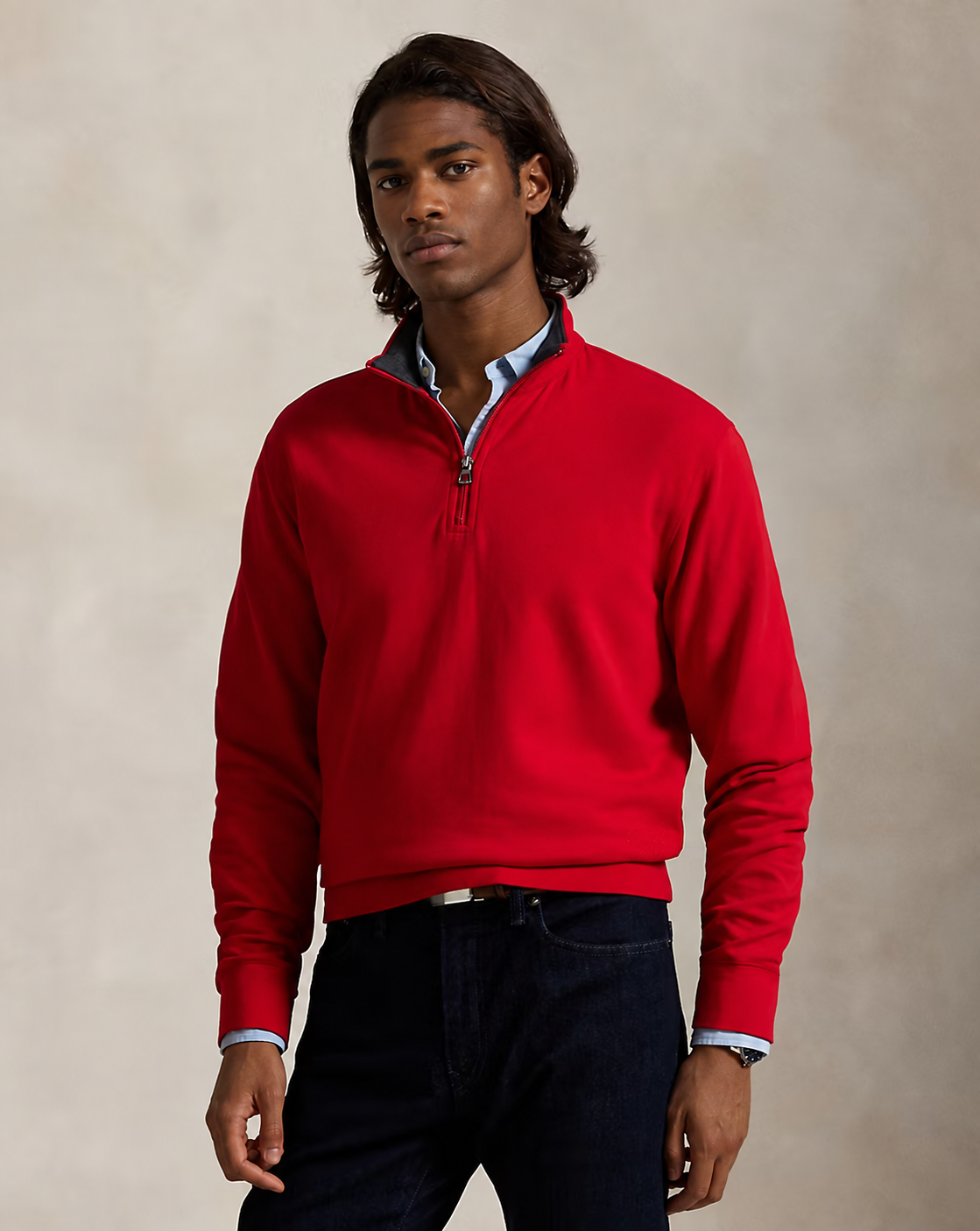 Men's Luxury Jersey Quarter-Zip Pullover