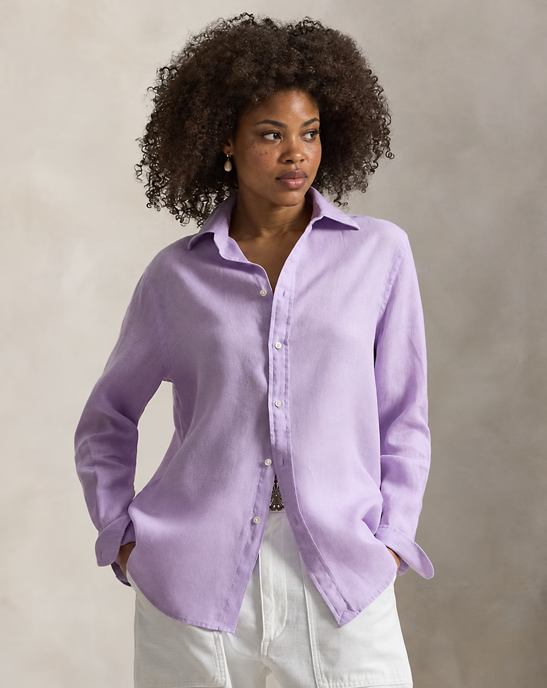 Women's Classic Fit Linen Shirt
