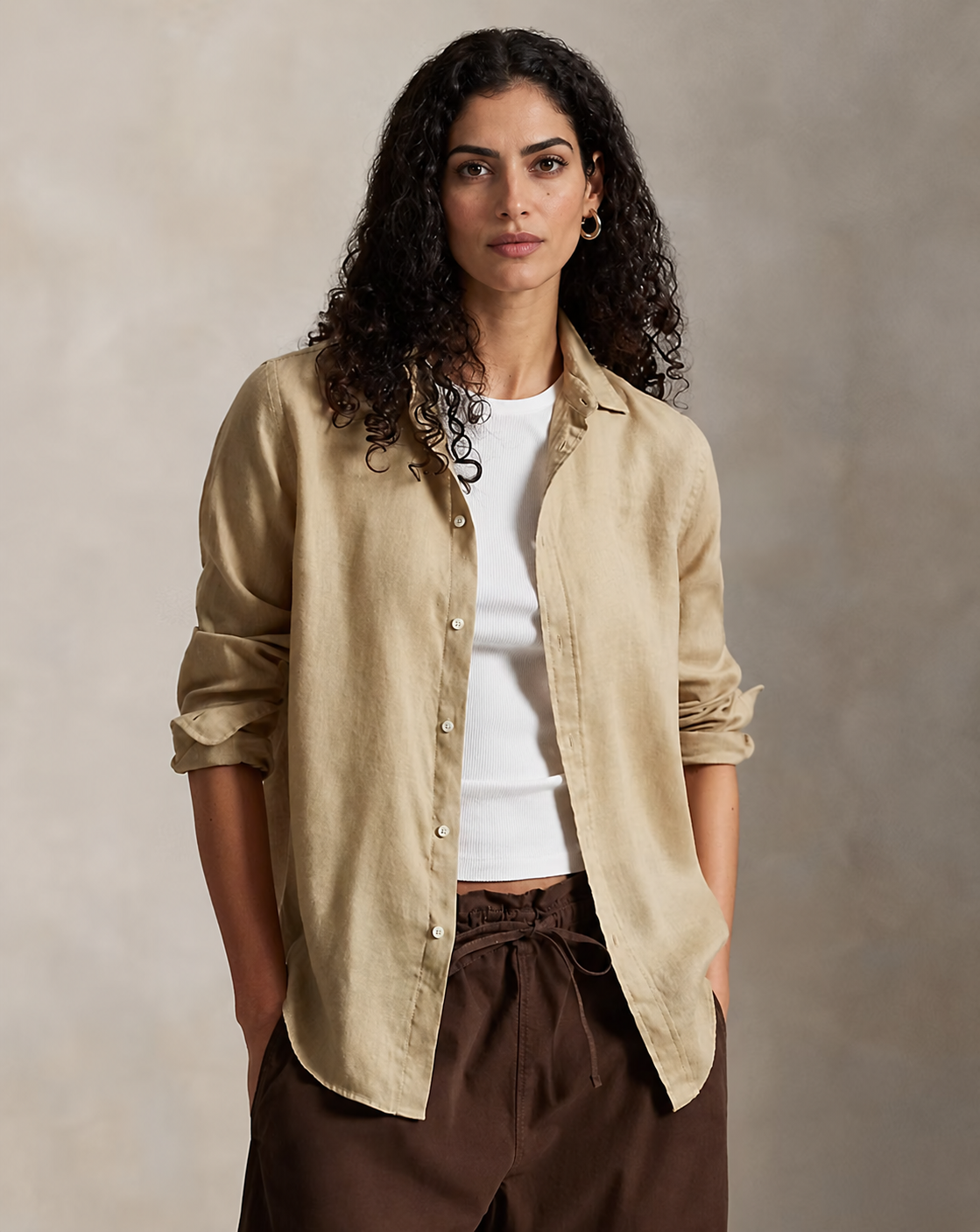 Women's Classic Fit Linen Shirt