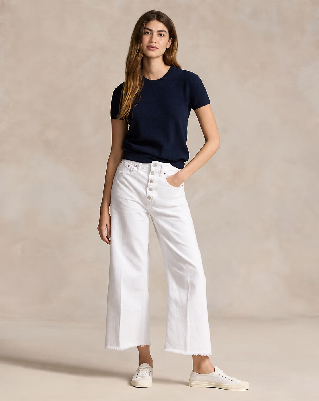Women's Cashmere Short-Sleeve Crewneck Sweater