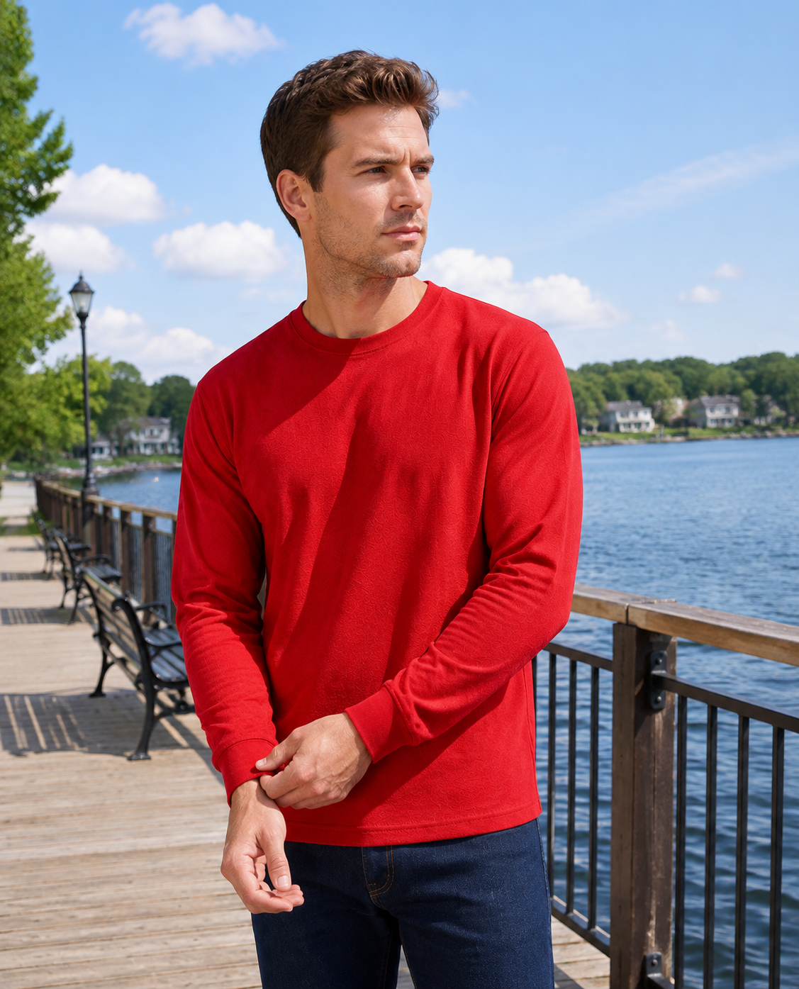 Men's 100% Cotton Long Sleeve T-Shirt