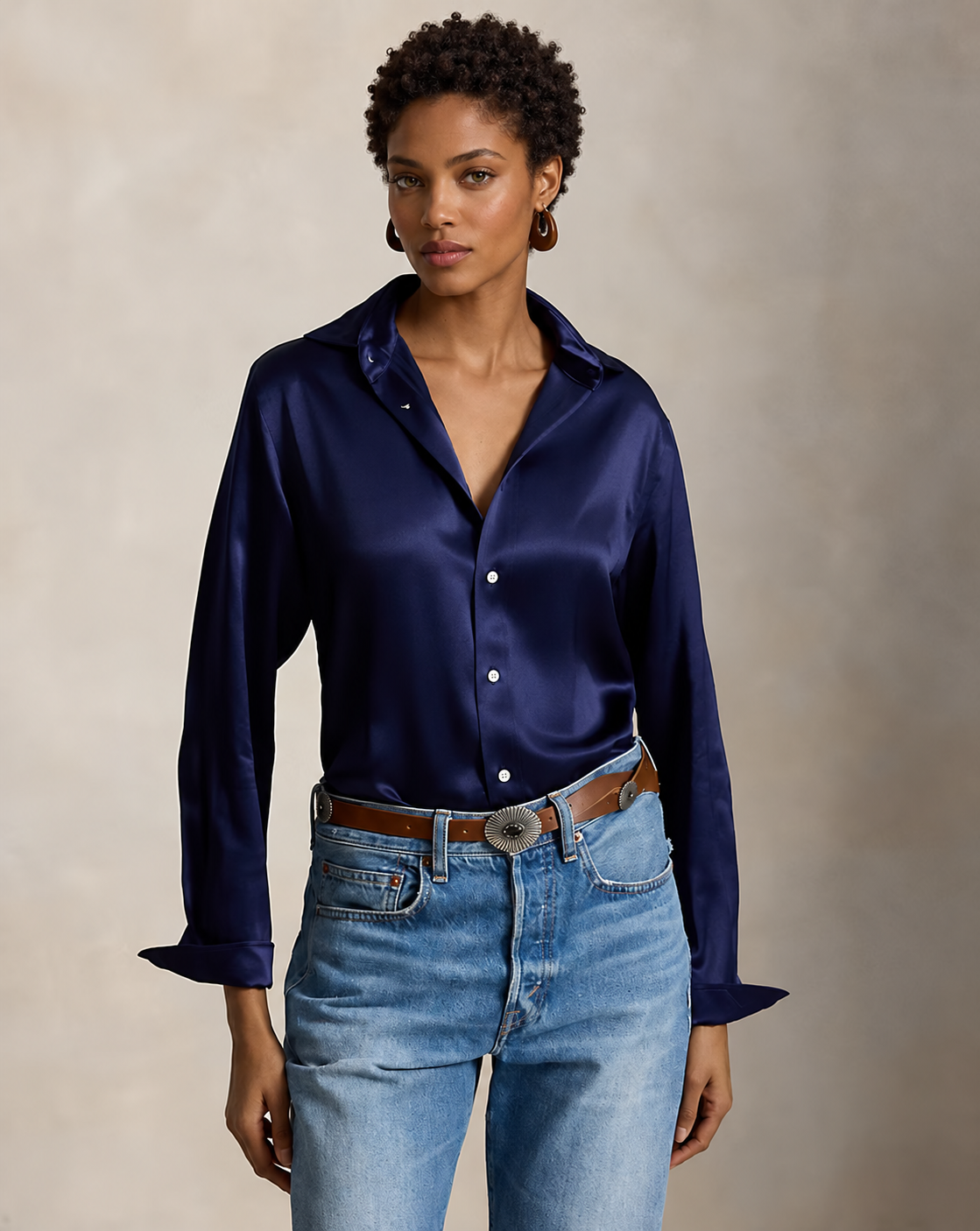 Women's Slim Fit Silk Shirt