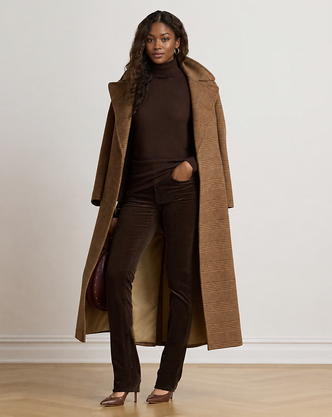 Women's Mid-Rise Corduroy Slim Straight Pant