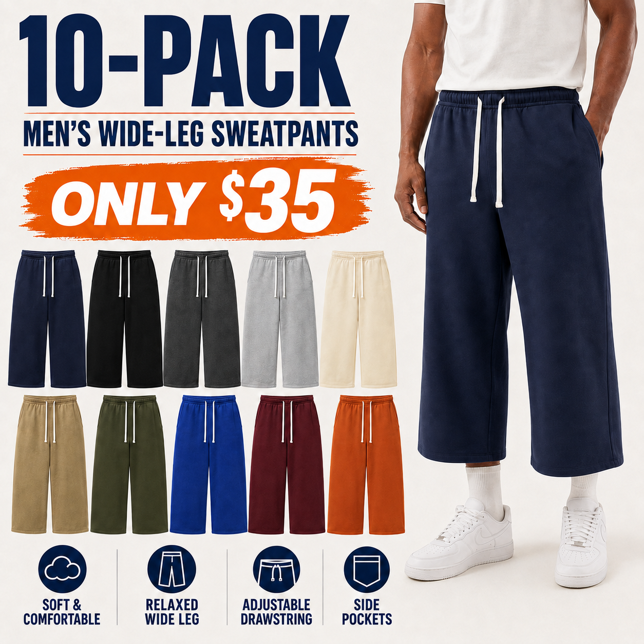 Men’s Drawstring Cropped Sweatpants
